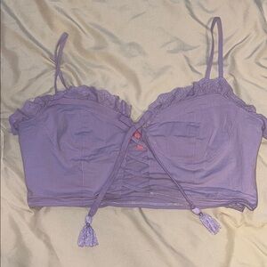 Sugar Thrillz - Dolls Kill lavender lace up corset top